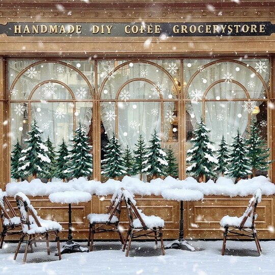StaticPoster; 124 PCS Large Christmas Clings for Windows Trees Snowflake Window Clings Christmas Decorations; Category:Christmas Stickers; Image:1
